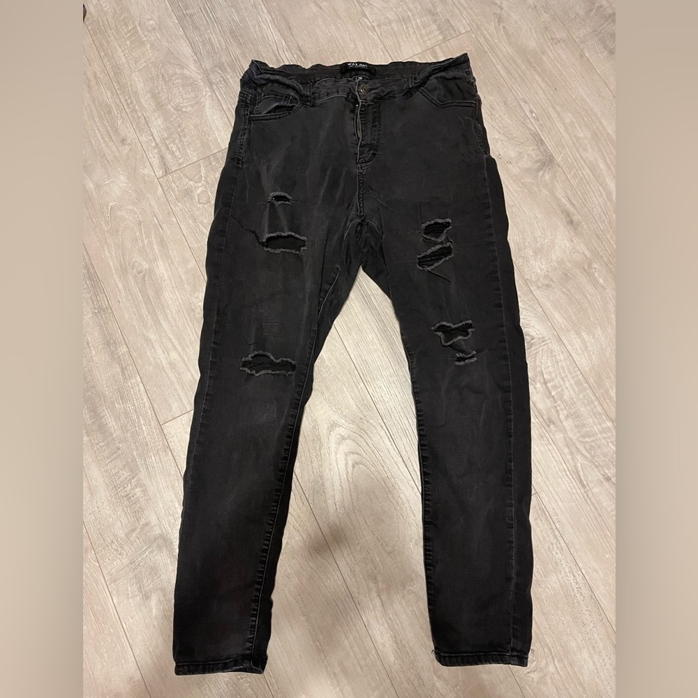 black wax jeans